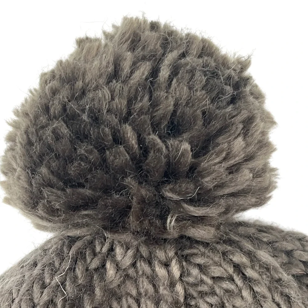 The North Face Womens Knit Pom Pom Beanie Hat One Size Gray MINNA Snow Cabincore